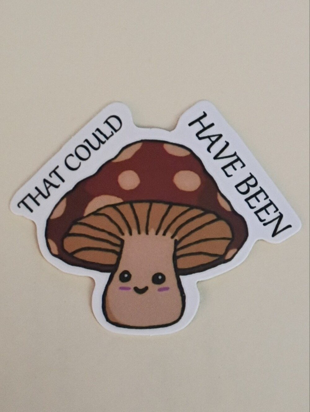 10/$10 Stickers Decal - That Could Have Been - Red Spotted Mushroom Smiley Face2